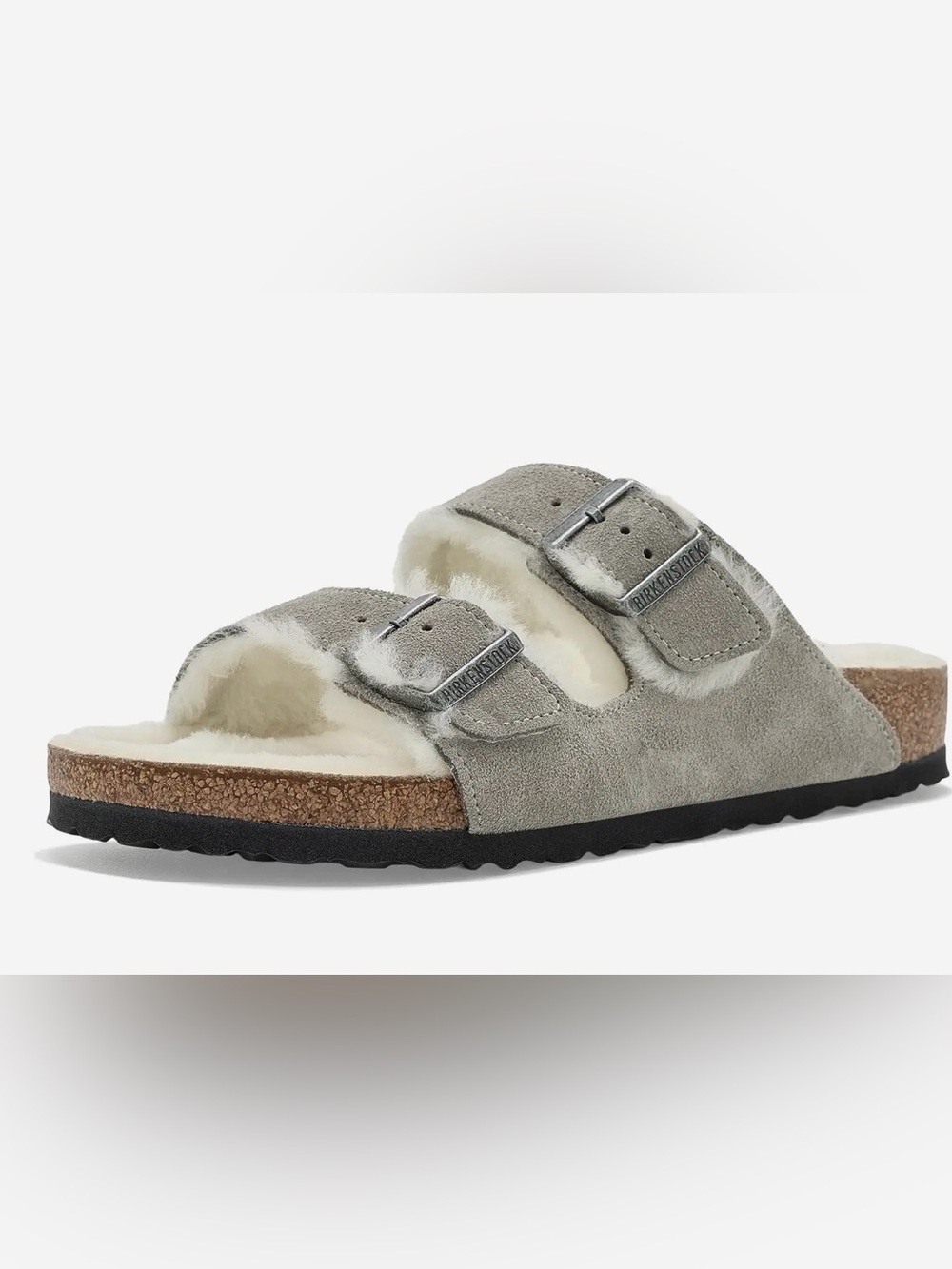 New Birkenstocks Arizona Shearling in Stone Coin Size 37 Narrow